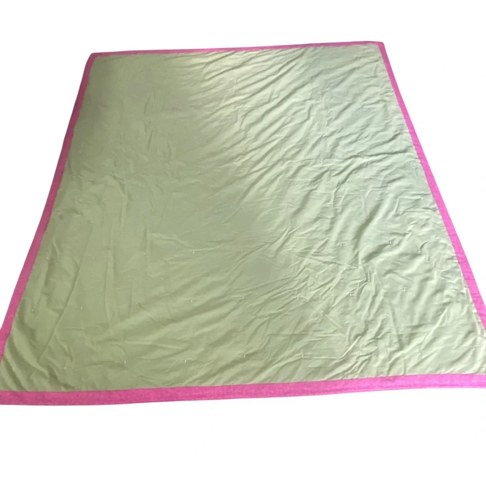 Handmade Patchwork Quilt Pink Green Floral Damask Tied Bedding Cottagecore King